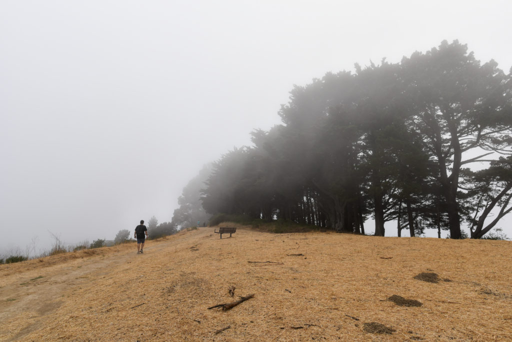 Hiking in fog